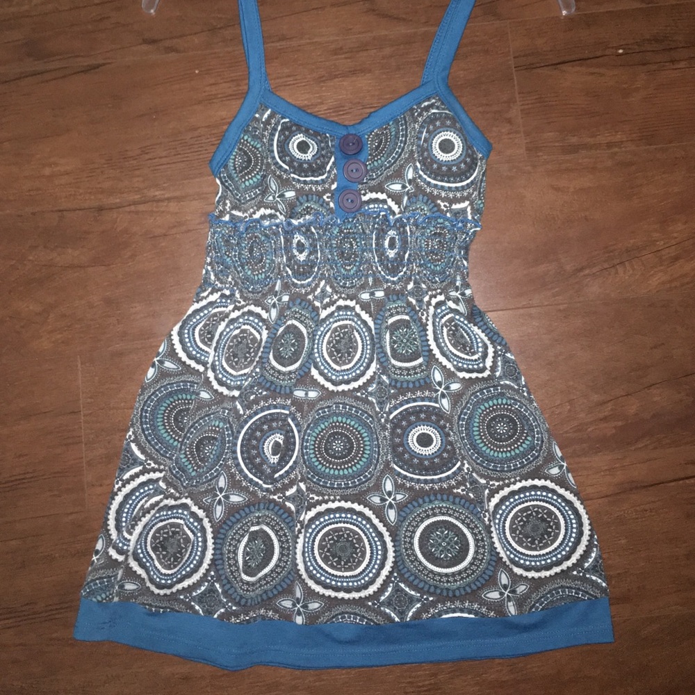 Blue Patterned Tank Top